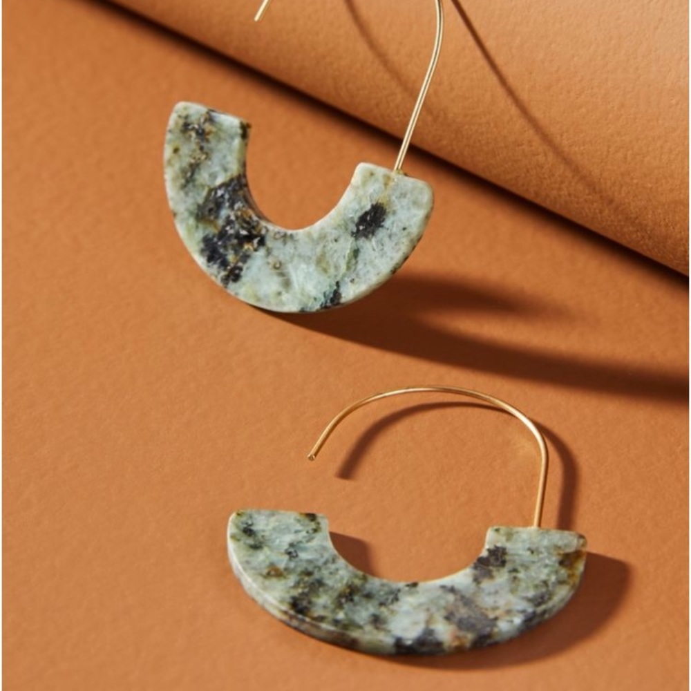 Anthro Rylan Crescent Hoop Earrings - Picture 4 of 6